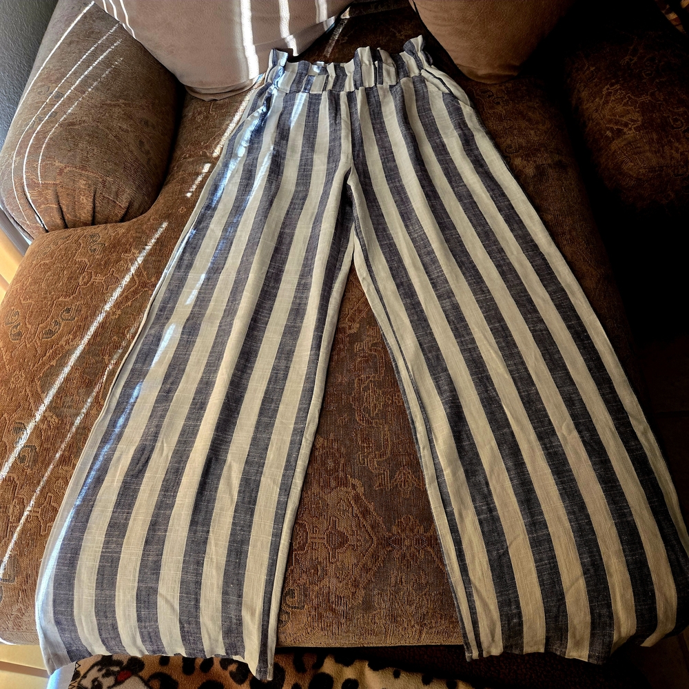 Striped Wide-Leg Pants